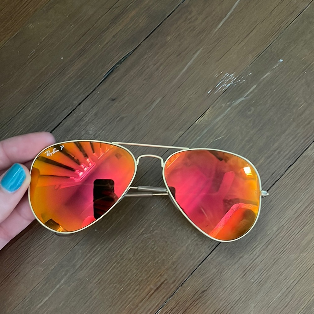 Polarized orange flash ray bans